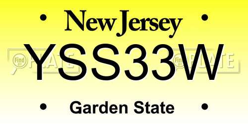 YSS33W New Jersey License Plate