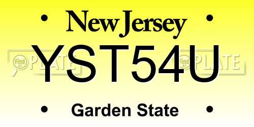 YST54U New Jersey License Plate