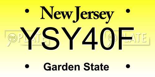 YSY40F New Jersey License Plate