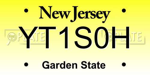 YT1S0H New Jersey License Plate