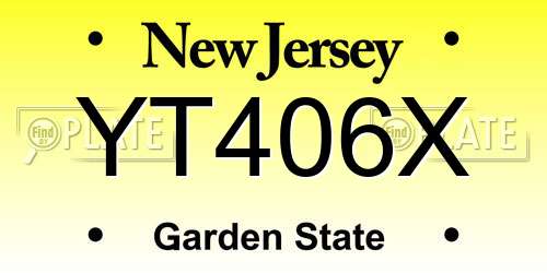 YT406X New Jersey License Plate