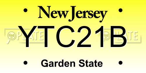 YTC21B New Jersey License Plate