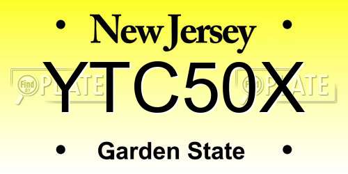 YTC50X New Jersey License Plate