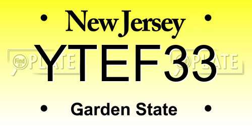 YTEF33 New Jersey License Plate