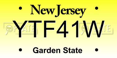 YTF41W New Jersey License Plate