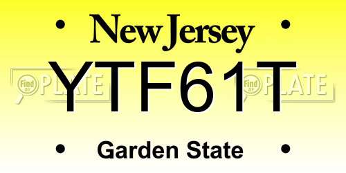 YTF61T New Jersey License Plate