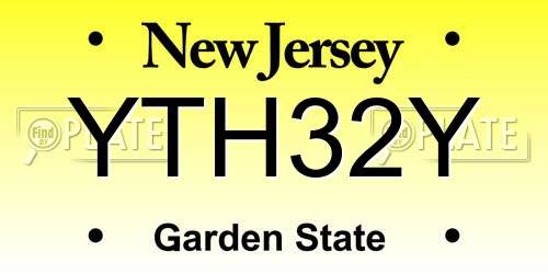YTH32Y New Jersey License Plate