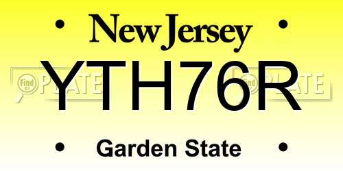 YTH76R New Jersey License Plate