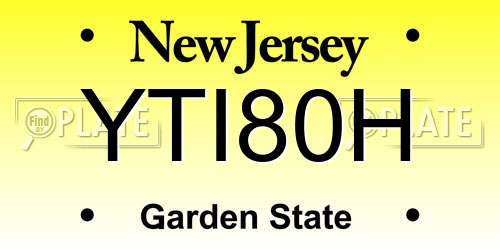 YTI80H New Jersey License Plate