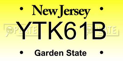 YTK61B New Jersey License Plate