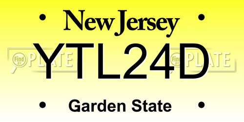 YTL24D New Jersey License Plate