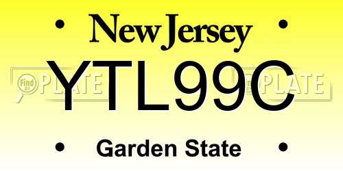 YTL99C New Jersey License Plate