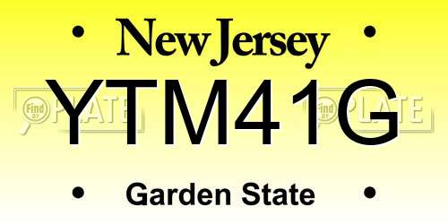 YTM41G New Jersey License Plate