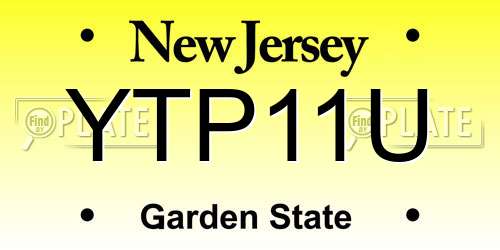 YTP11U New Jersey License Plate
