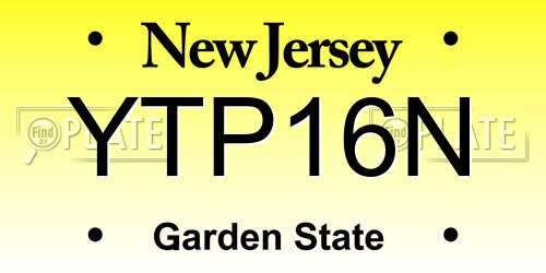 YTP16N New Jersey License Plate