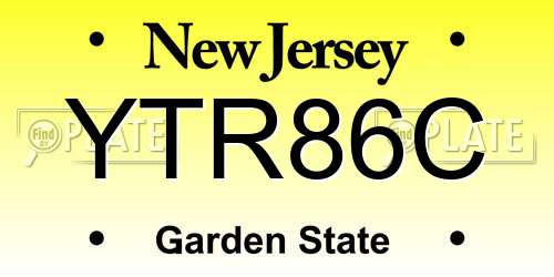 YTR86C New Jersey License Plate