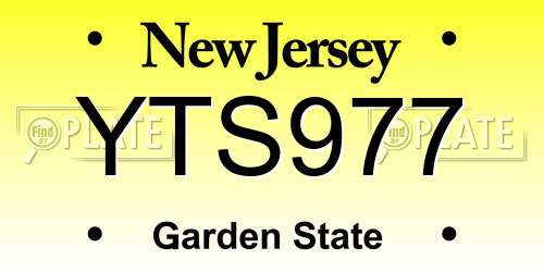YTS977 New Jersey License Plate