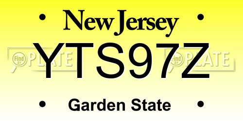 YTS97Z New Jersey License Plate