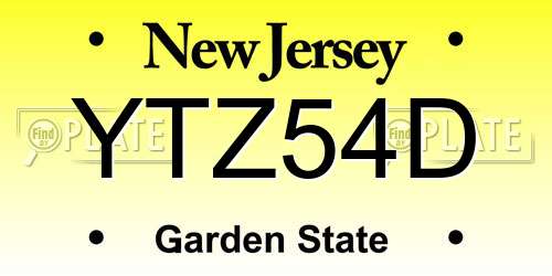 YTZ54D New Jersey License Plate