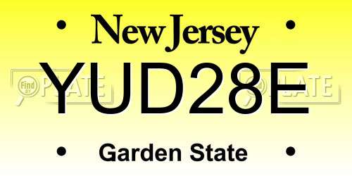 YUD28E New Jersey License Plate