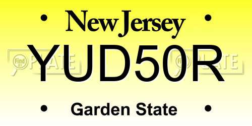YUD50R New Jersey License Plate