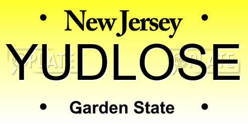 YUDLOSE New Jersey License Plate