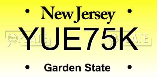 YUE75K New Jersey License Plate