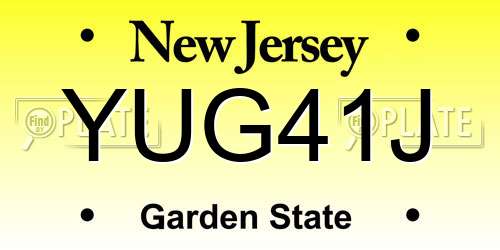 YUG41J New Jersey License Plate