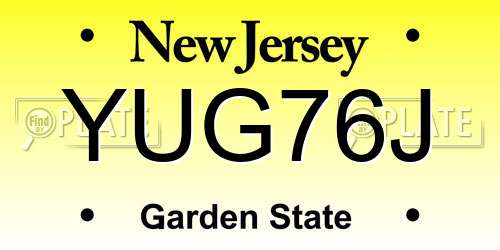 YUG76J New Jersey License Plate