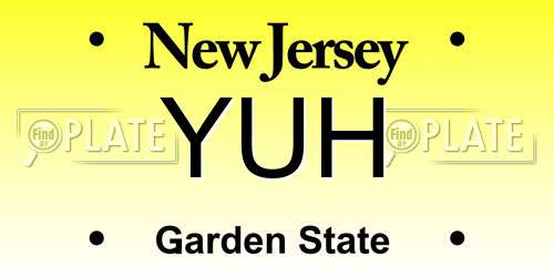 YUH New Jersey License Plate