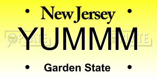 YUMMM New Jersey License Plate