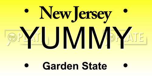 YUMMY New Jersey License Plate