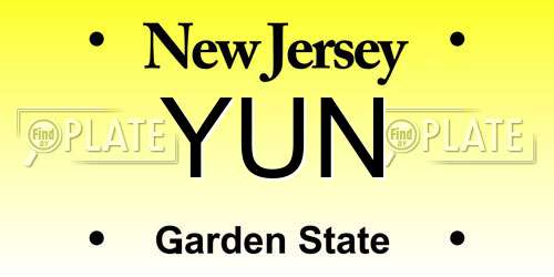 YUN New Jersey License Plate