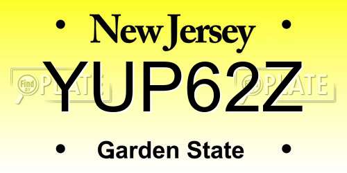 YUP62Z New Jersey License Plate