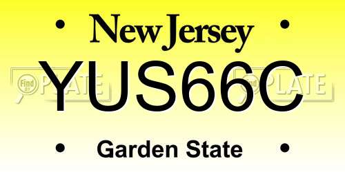 YUS66C New Jersey License Plate
