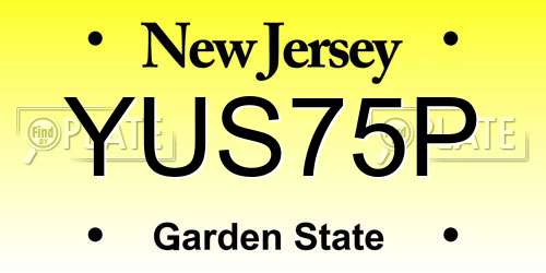 YUS75P New Jersey License Plate