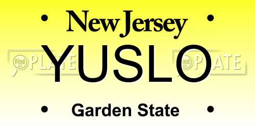 YUSLO New Jersey License Plate