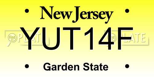 YUT14F New Jersey License Plate