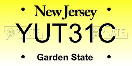 YUT31C New Jersey License Plate
