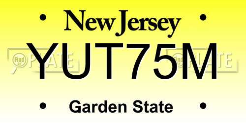 YUT75M New Jersey License Plate