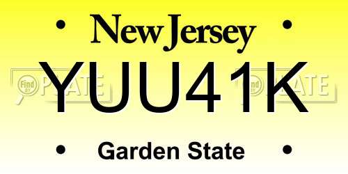 YUU41K New Jersey License Plate