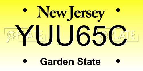 YUU65C New Jersey License Plate