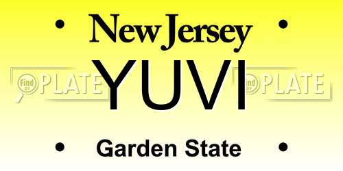 YUVI New Jersey License Plate