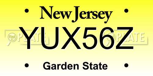 YUX56Z New Jersey License Plate