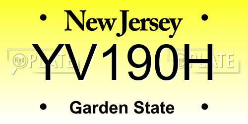YV190H New Jersey License Plate