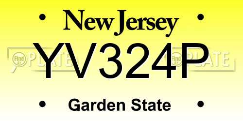 YV324P New Jersey License Plate