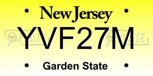 YVF27M New Jersey License Plate