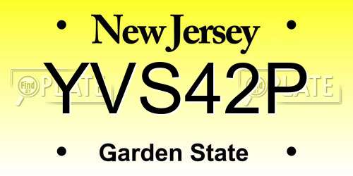 YVS42P New Jersey License Plate