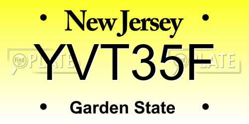 YVT35F New Jersey License Plate