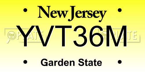 YVT36M New Jersey License Plate
